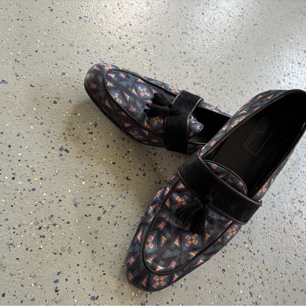 Patterned Loafers with Tassels
